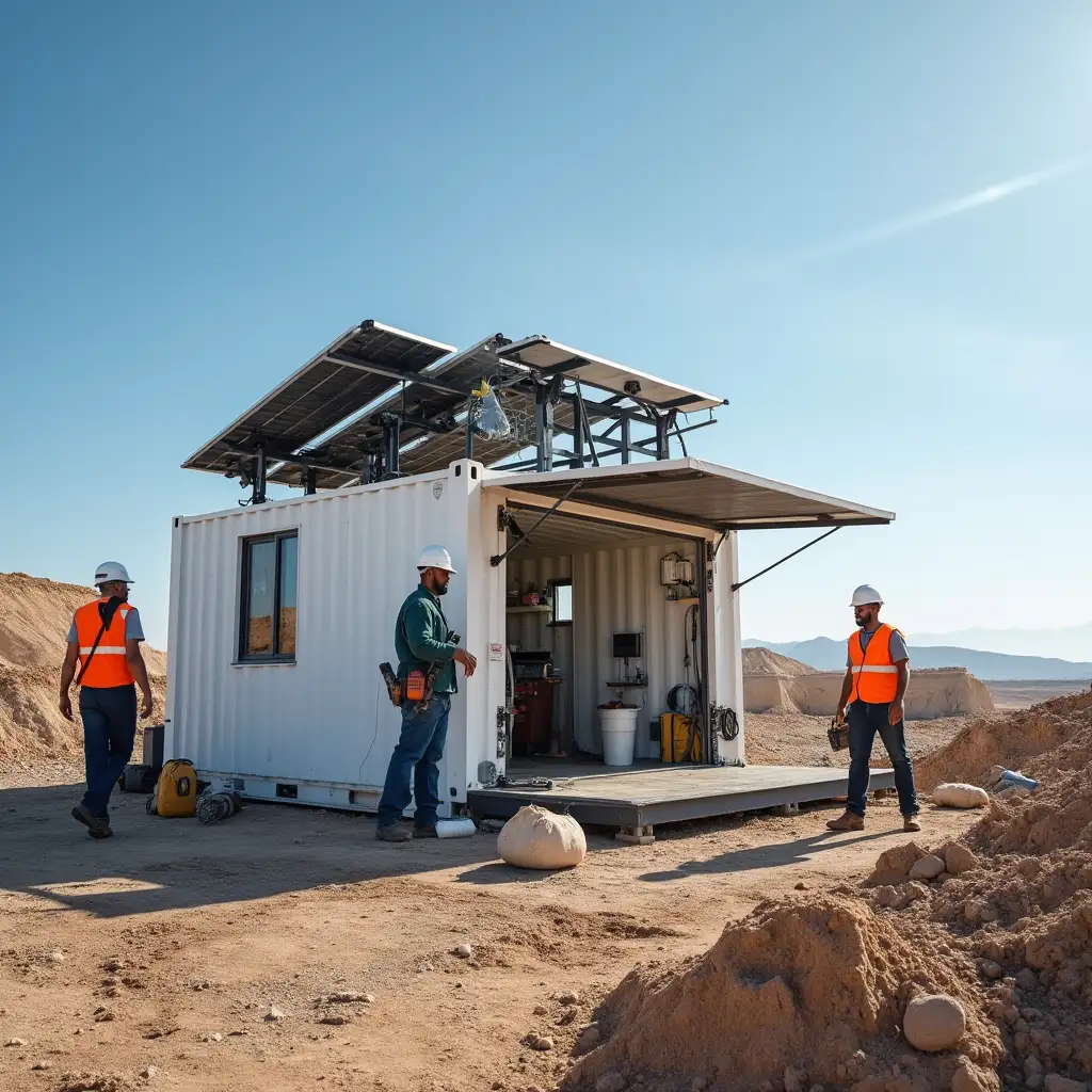 Small Field-Office Outdoors Built from a Shipping Container