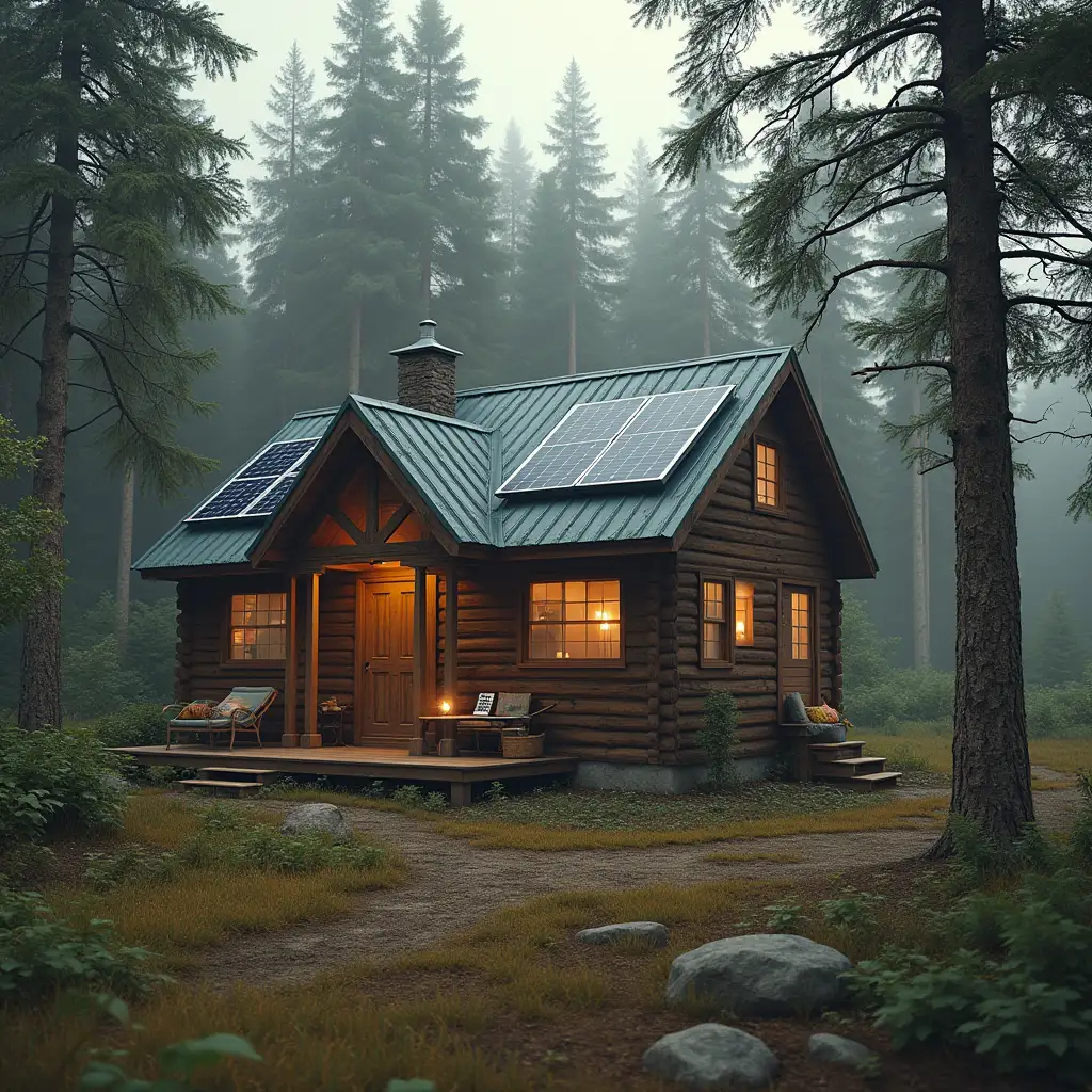 Cozy Off-Grid Cabin in a Remote Forest
