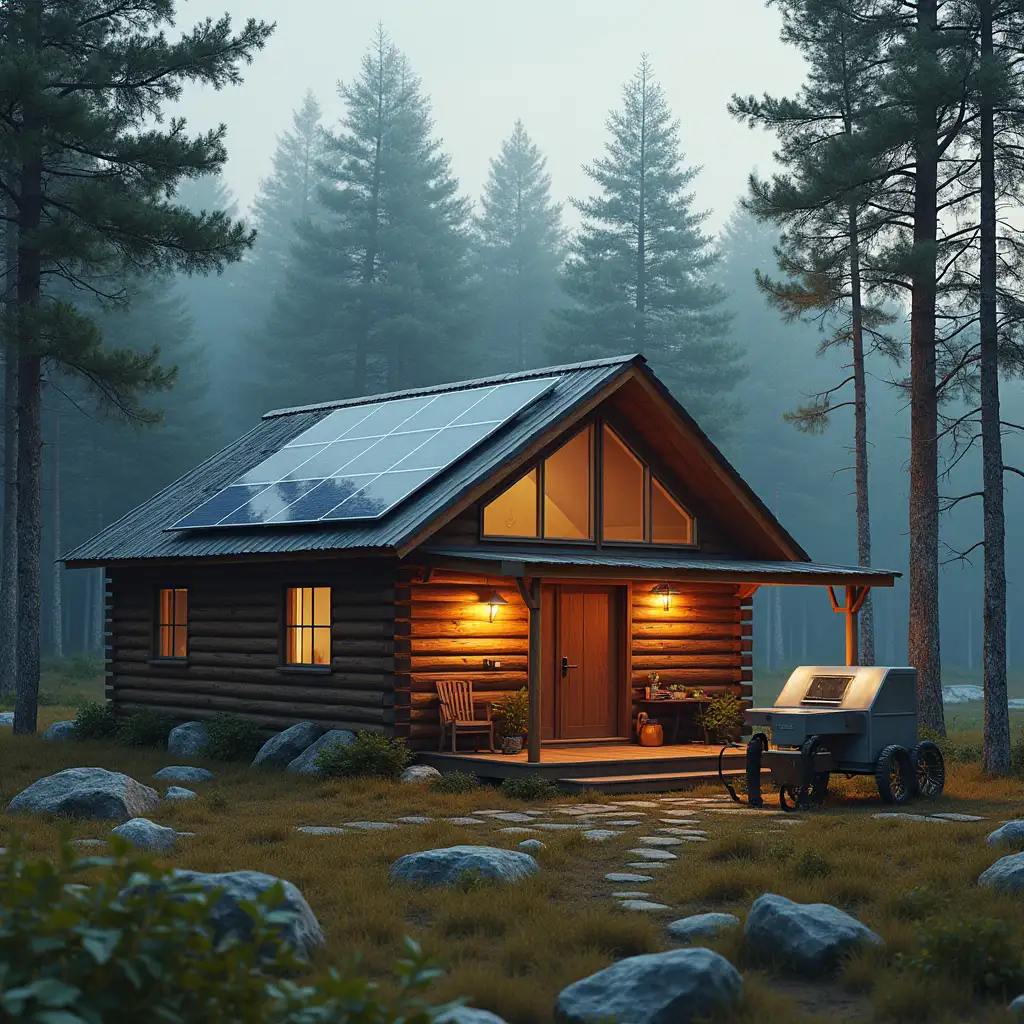 Cozy Off-Grid Cabin in a Remote Forest