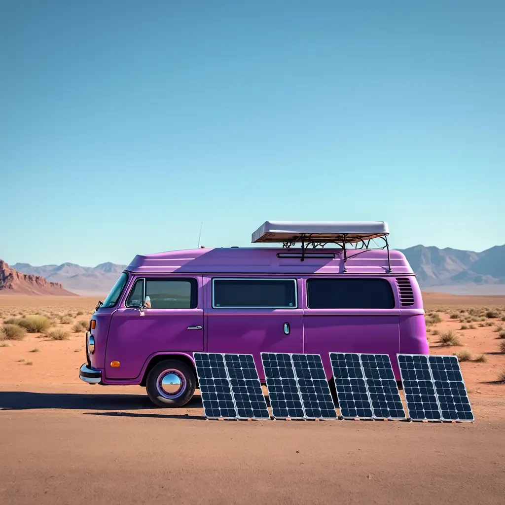 Vanlife in a Vibrant Purple Van
